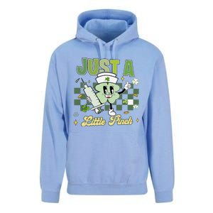 Just A Little Pinch Retro Nurse Nursing Saint Patrick's Day Shamrocks Unisex Surf Hoodie