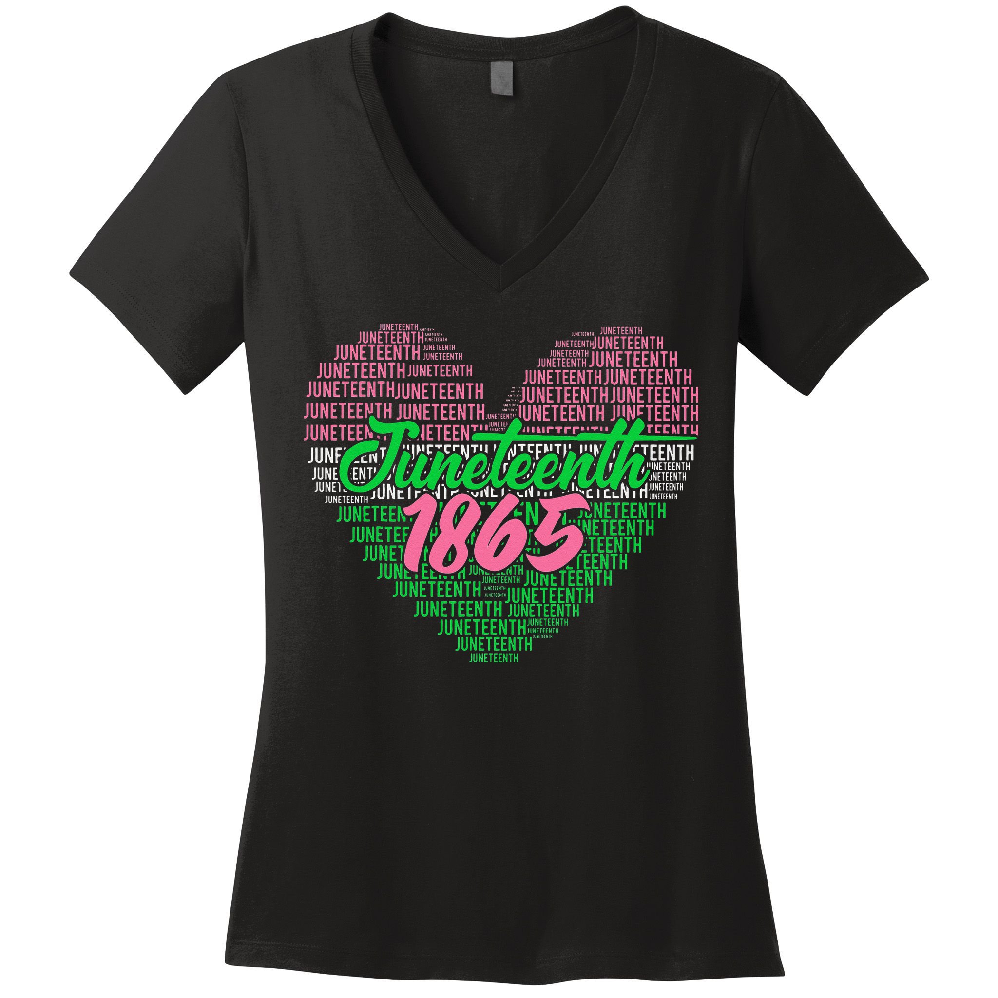 Juneteenth aka love heart Women's V-Neck T-Shirt
