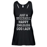 Just A Miserable Happy Childless Dog Lady Ladies Essential Flowy Tank