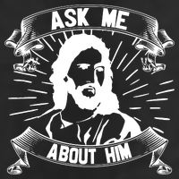 Jesus Ask Me About Him 7 Panel Mesh Trucker Snapback Hat