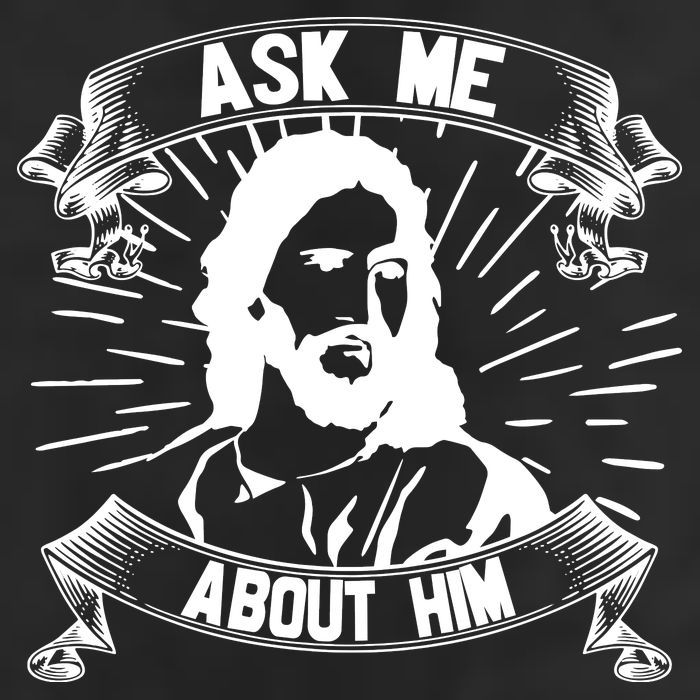 Jesus Ask Me About Him 7 Panel Mesh Trucker Snapback Hat