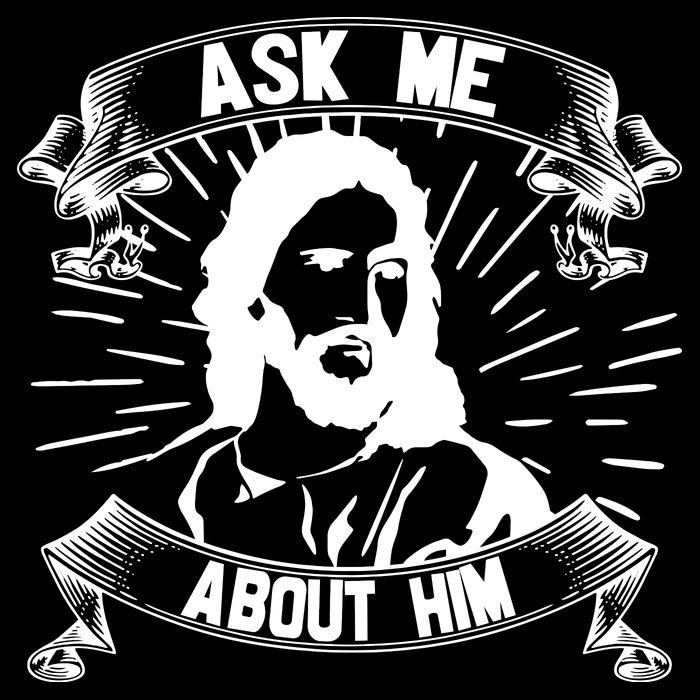 Jesus Ask Me About Him Drawstring Bag