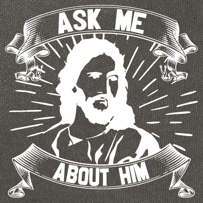 Jesus Ask Me About Him Cotton Canvas Backpack