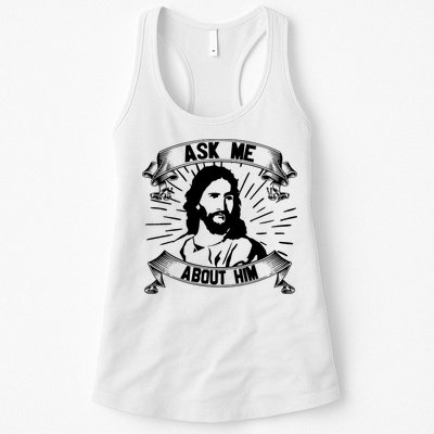 Jesus Ask Me About Him Womens Tank Top