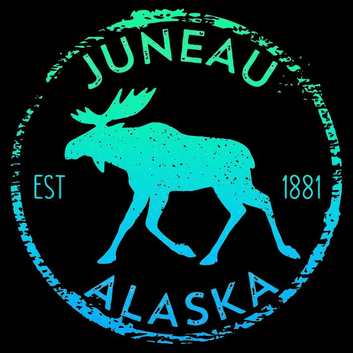 Juneau Alaska Moose Gradient Distressed Souvenir Doggie Tank