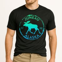 Juneau Alaska Moose Gradient Distressed Souvenir Performance Shirt