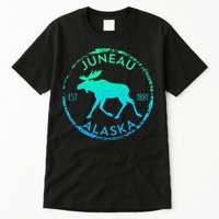 Juneau Alaska Moose Gradient Distressed Souvenir Tall T-Shirt