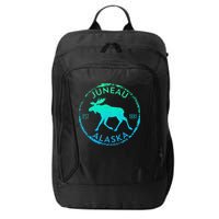 Juneau Alaska Moose Gradient Distressed Souvenir City Backpack