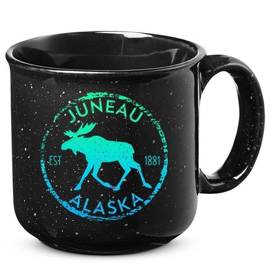 Juneau Alaska Moose Gradient Distressed Souvenir 15oz Campfire Ceramic Mug