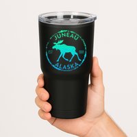 Juneau Alaska Moose Gradient Distressed Souvenir Tumbler