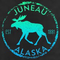 Juneau Alaska Moose Gradient Distressed Souvenir 25L Jumbo Tote
