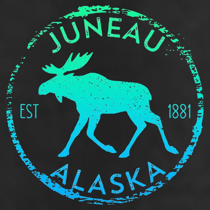 Juneau Alaska Moose Gradient Distressed Souvenir 25L Jumbo Tote