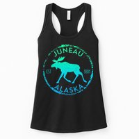 Juneau Alaska Moose Gradient Distressed Souvenir Womens Tank Top