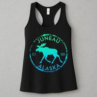 Juneau Alaska Moose Gradient Distressed Souvenir Womens Tank Top