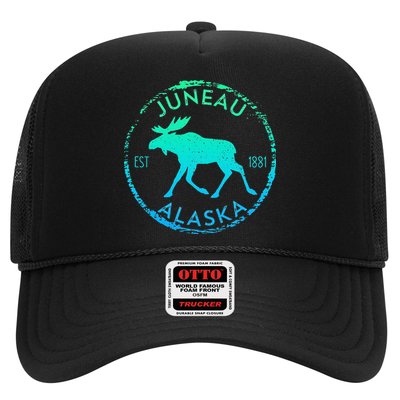 Juneau Alaska Moose Gradient Distressed Souvenir Hat
