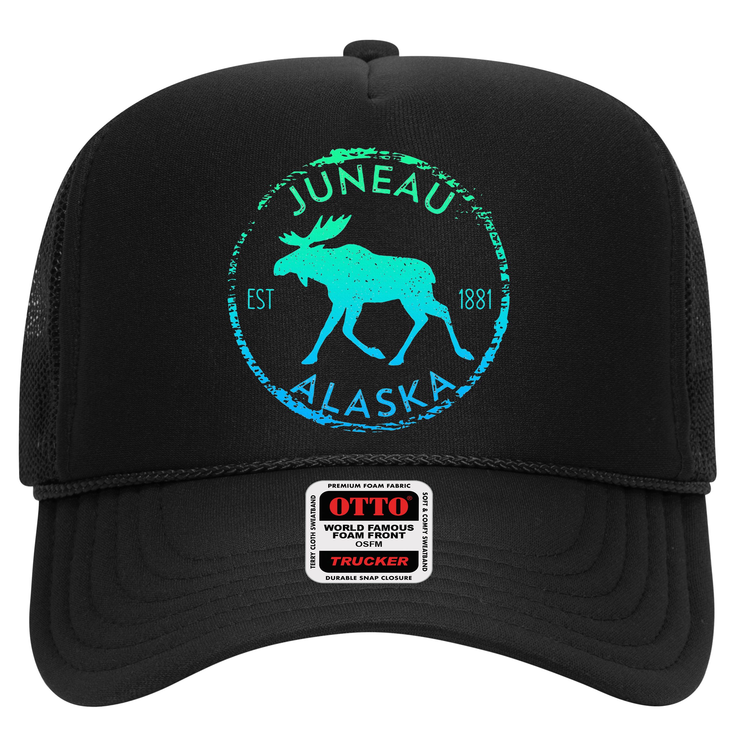 Juneau Alaska Moose Gradient Distressed Souvenir Hat