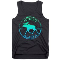 Juneau Alaska Moose Gradient Distressed Souvenir Tank Top