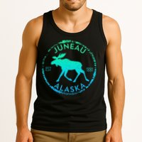 Juneau Alaska Moose Gradient Distressed Souvenir Tank Top