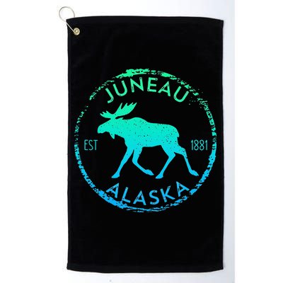 Juneau Alaska Moose Gradient Distressed Souvenir Golf Towel