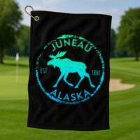 Juneau Alaska Moose Gradient Distressed Souvenir Golf Towel