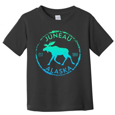 Juneau Alaska Moose Gradient Distressed Souvenir Toddler T-Shirt