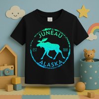 Juneau Alaska Moose Gradient Distressed Souvenir Toddler T-Shirt