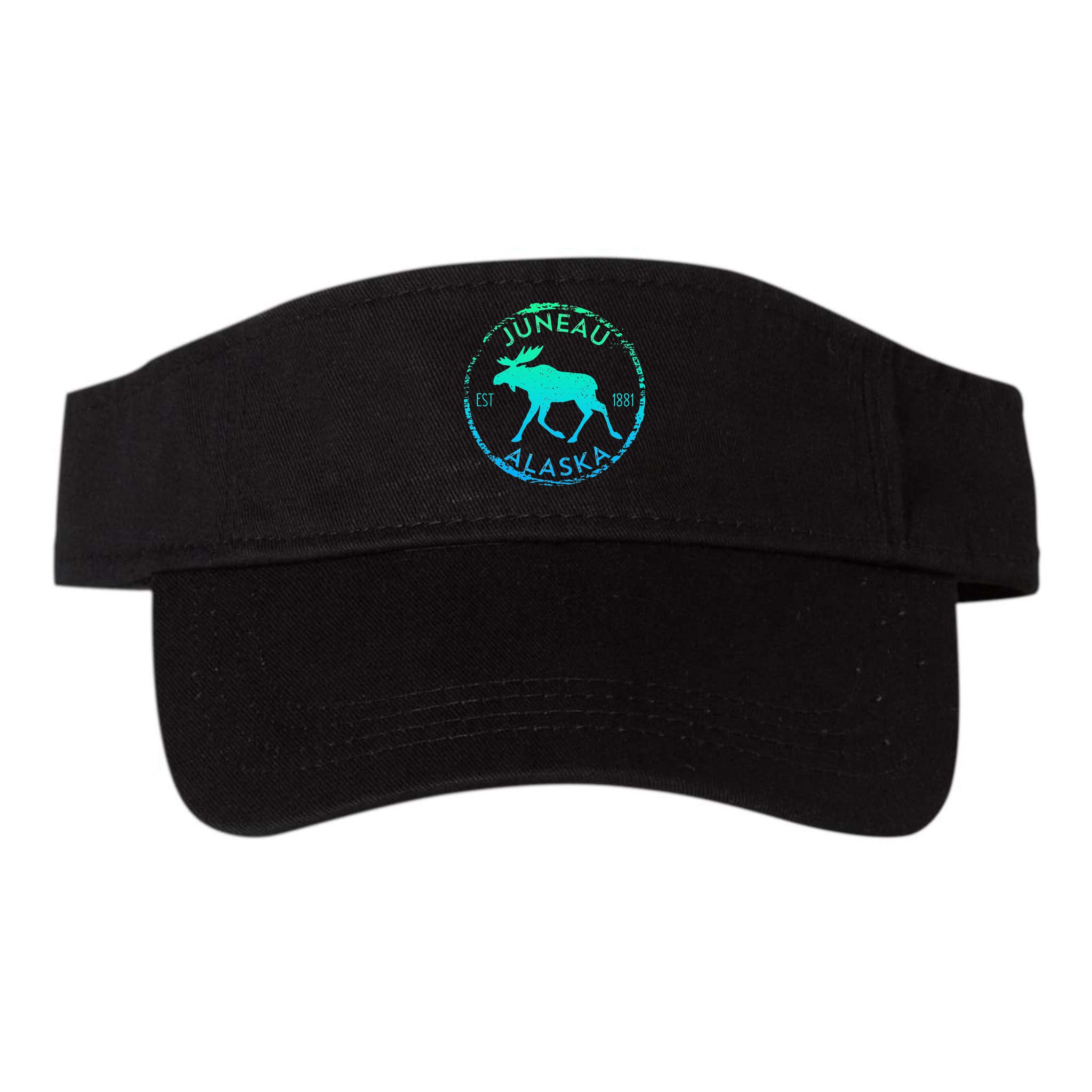 Juneau Alaska Moose Gradient Distressed Souvenir Visor