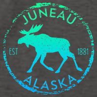 Juneau Alaska Moose Gradient Distressed Souvenir Vector Backpack