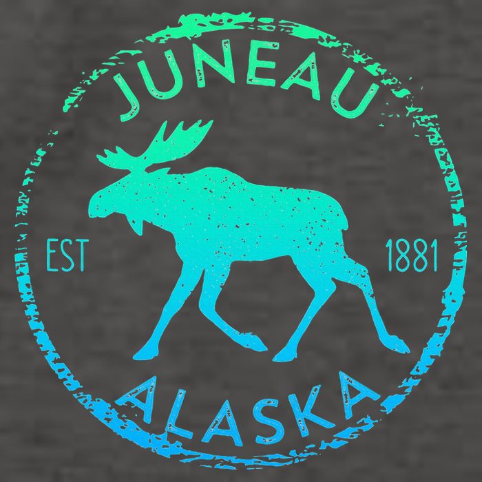 Juneau Alaska Moose Gradient Distressed Souvenir Vector Backpack