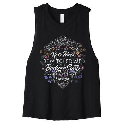 Jane Austen Merchandise Vintage Pride And Prejudice Women's Racerback Cropped Tank