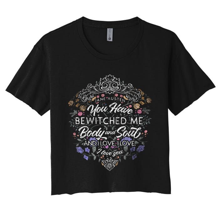 Jane Austen Merchandise Vintage Pride And Prejudice Women's Crop Top Tee