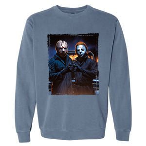 Jason And Myers Halloween Heart Hands Horror Character Garment-Dyed Sweatshirt