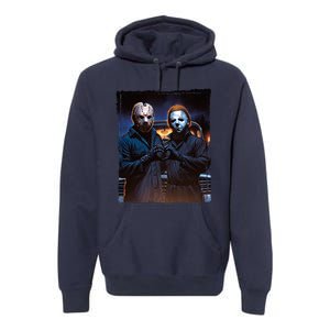 Jason And Myers Halloween Heart Hands Horror Character Premium Hoodie