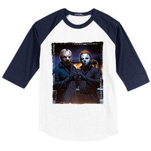 Jason And Myers Halloween Heart Hands Horror Character Baseball Sleeve Shirt