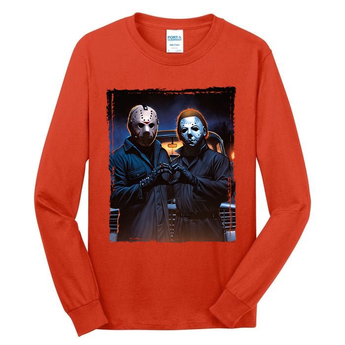 Jason And Myers Halloween Heart Hands Horror Character Tall Long Sleeve T-Shirt