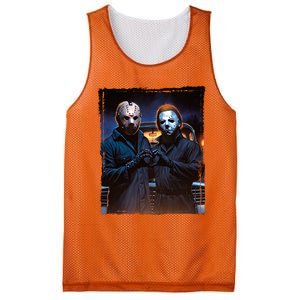 Jason And Myers Halloween Heart Hands Horror Character Mesh Reversible Basketball Jersey Tank