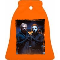 Jason And Myers Halloween Heart Hands Horror Character Ceramic Bell Ornament