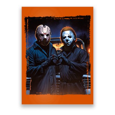 Jason And Myers Halloween Heart Hands Horror Character Poster