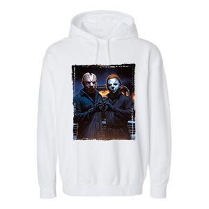 Jason And Myers Halloween Heart Hands Horror Character Garment-Dyed Fleece Hoodie