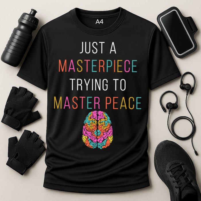 Just A Masterpiece Mental Health Awareness Green Stigma Cooling Performance Crew T-Shirt