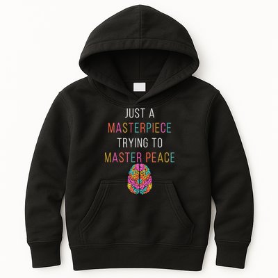 Just A Masterpiece Mental Health Awareness Green Stigma Kids Hoodie