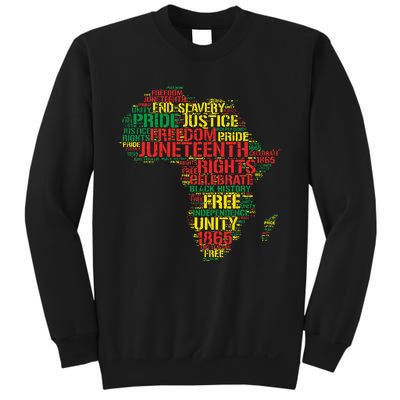 Junenth Africa Map Words June 19th 1865 Men Women Kids Sweatshirt