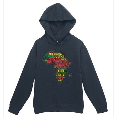 Junenth Africa Map Words June 19th 1865 Men Women Kids Urban Pullover Hoodie