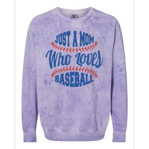 Just A Mom Who Loves Baseball Colorblast Crewneck Sweatshirt