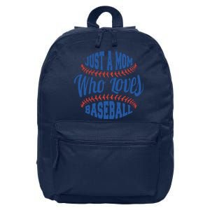 Just A Mom Who Loves Baseball 16 in Basic Backpack