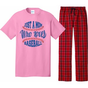 Just A Mom Who Loves Baseball Pajama Set