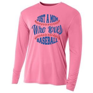 Just A Mom Who Loves Baseball Cooling Performance Long Sleeve Crew