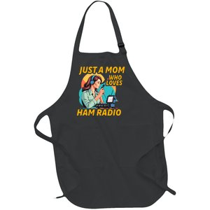 Just A Mom Who Loves Ham Radio Fun Full-Length Apron With Pockets