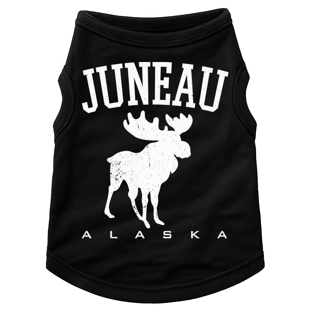 Juneau Alaska Moose Family Hiking Camping Trip Retro Vintage Funny Gift Doggie Tank
