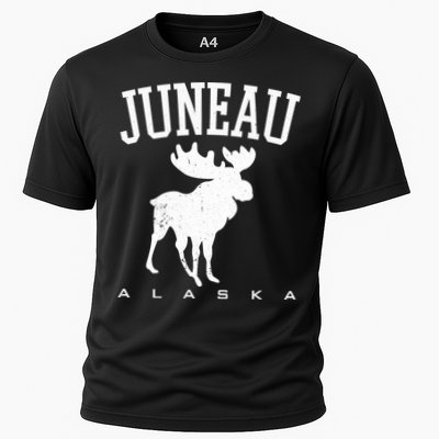 Juneau Alaska Moose Family Hiking Camping Trip Retro Vintage Funny Gift Performance Shirt